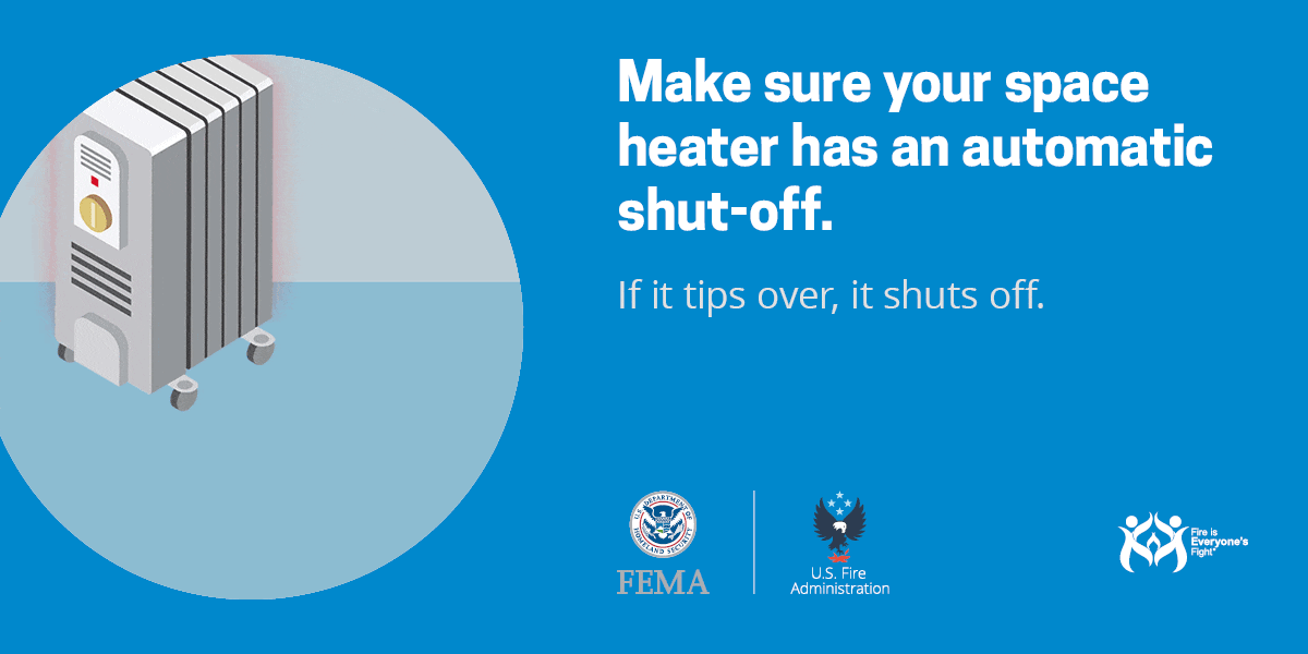 Portable heater auto shut off