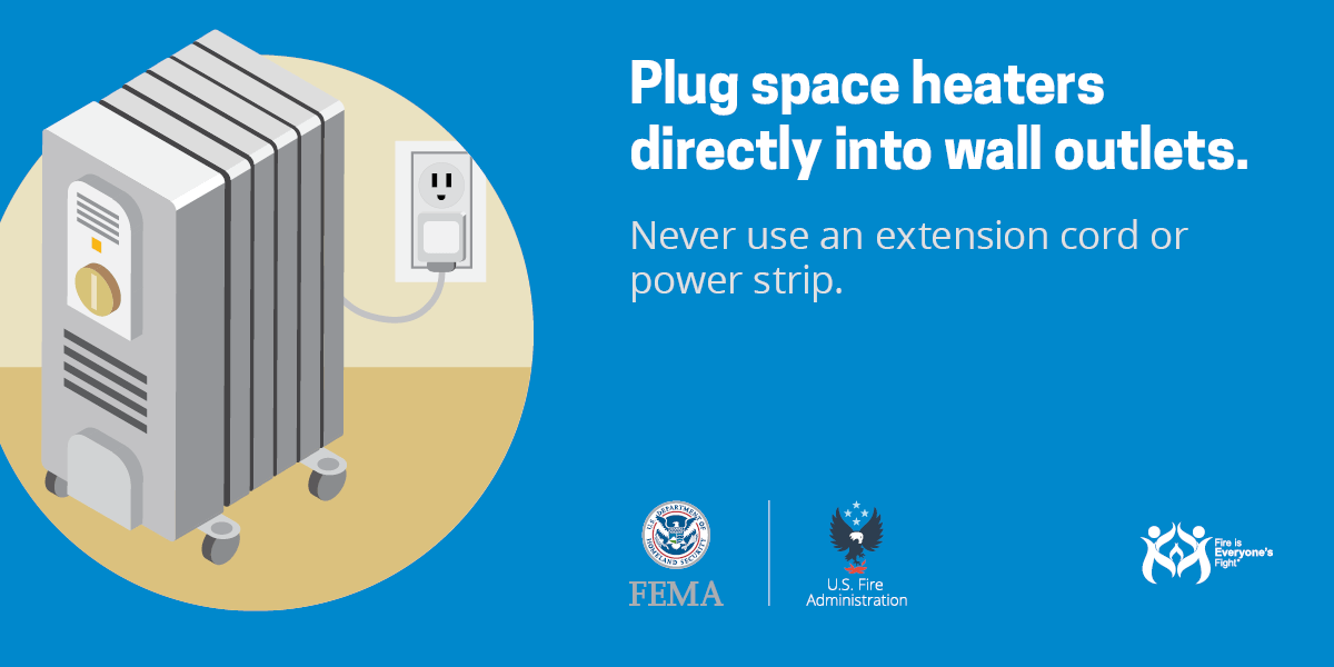 plug space heaters directly into wall outlets